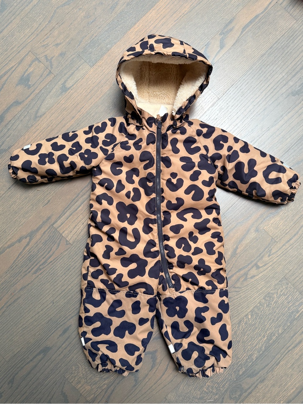 Toddler Leopard Print Hooded Snowsuit